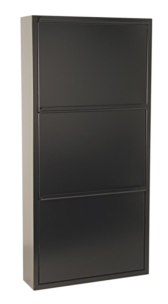 Meuble range chaussures moderne en acier avec 3 abattants