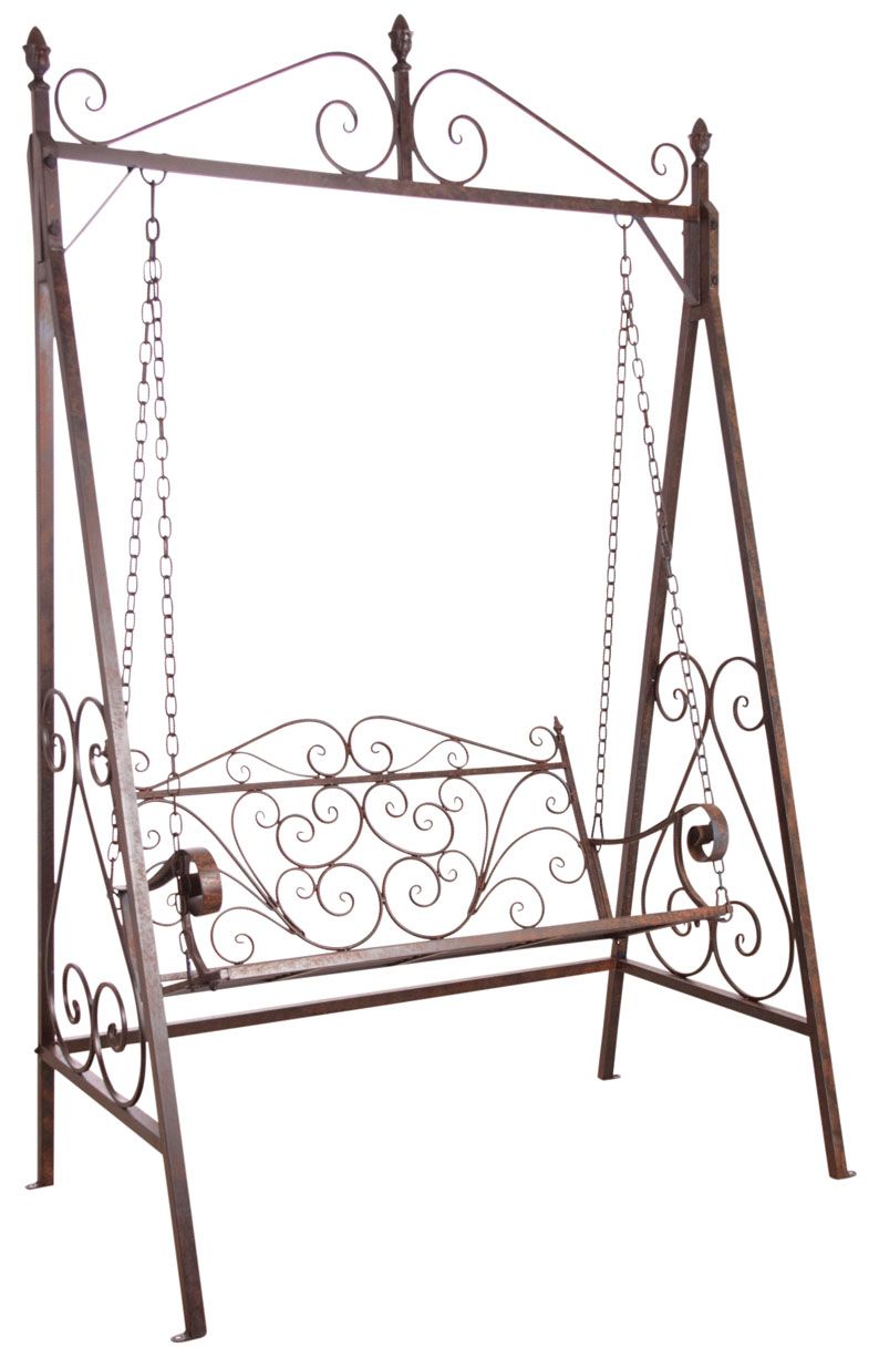 Banc balancelle en métal vieilli