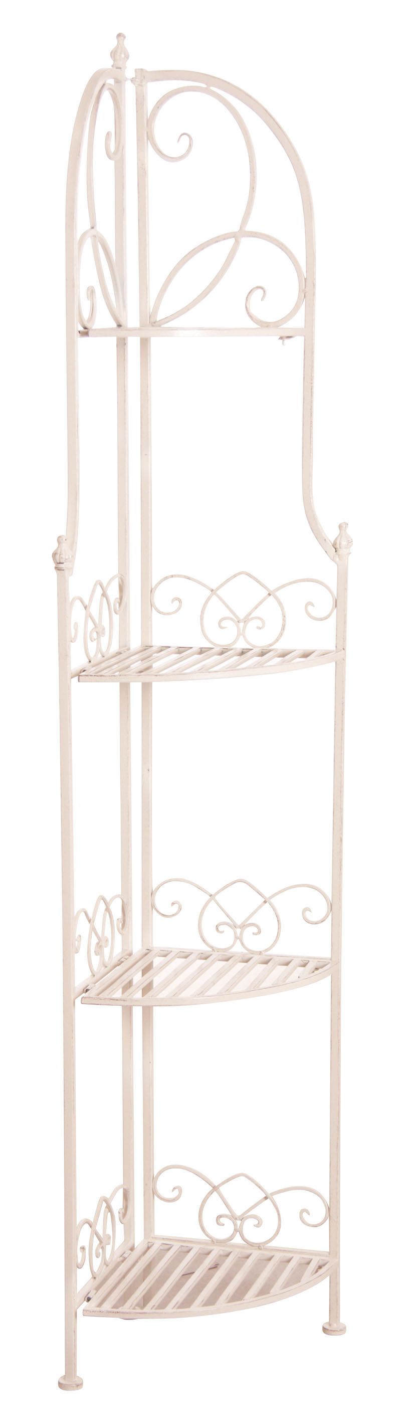Etagère d'angle en métal laqué blanc