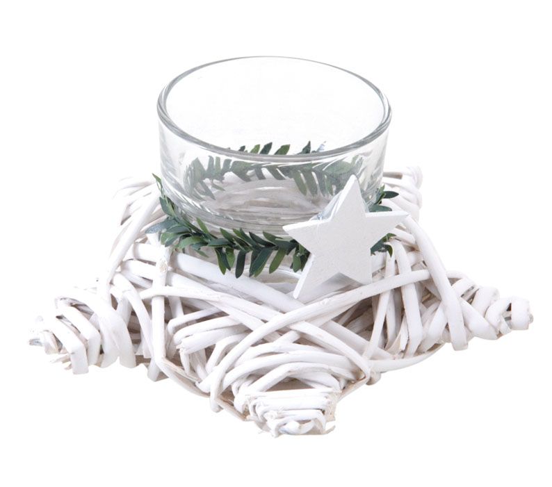 Bougeoir étoile en éclisse laquée