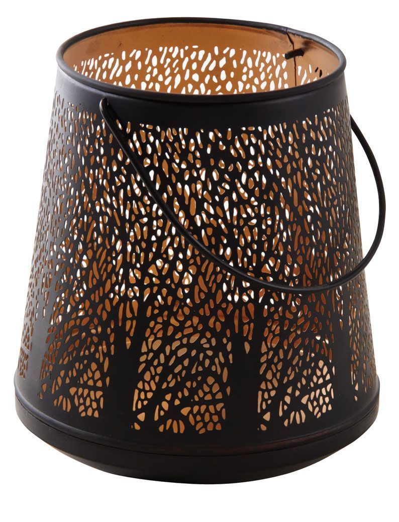 Photophore seau avec anse en métal