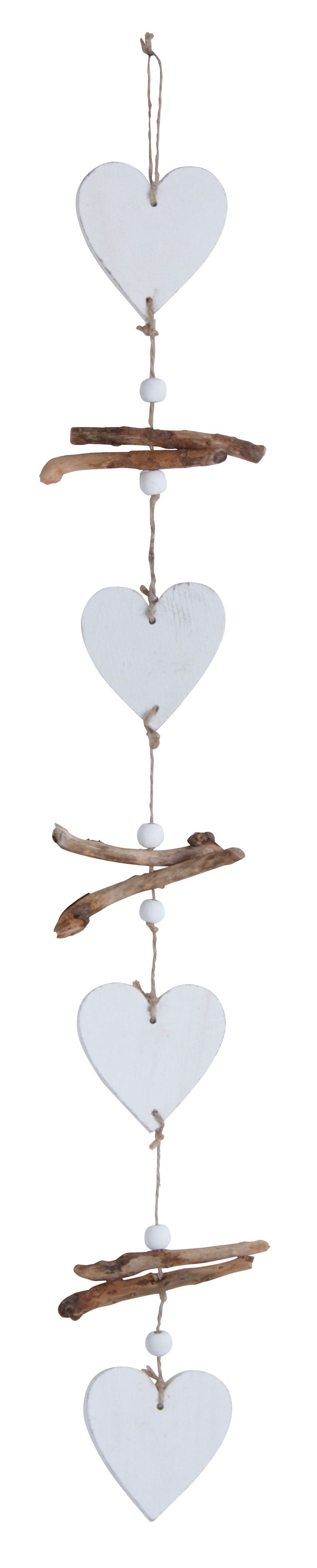 Suspension 4 coeurs en bois