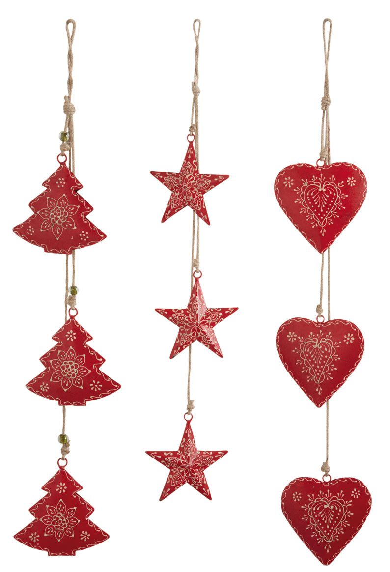Suspension de Noël en métal (Lot de 3)