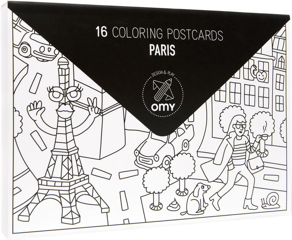 Cartes postales à colorier Paris (Lot de 16) Paris