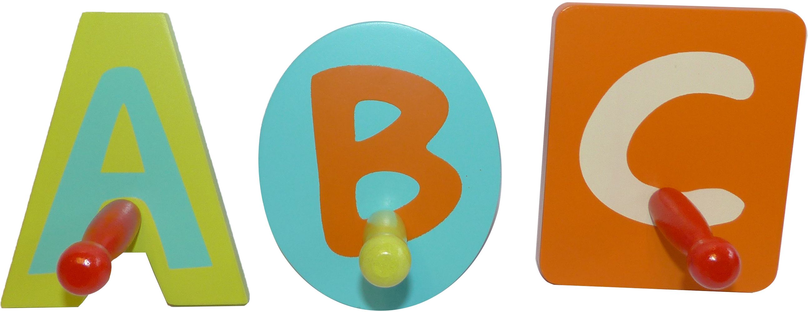 Patères pour enfant ABC (Lot de 3)