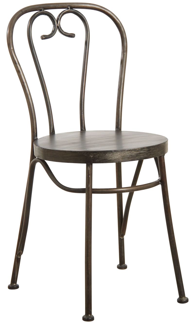 Chaise en métal noir vieilli