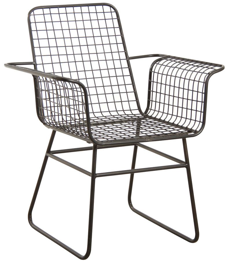 Fauteuil en métal noir antique