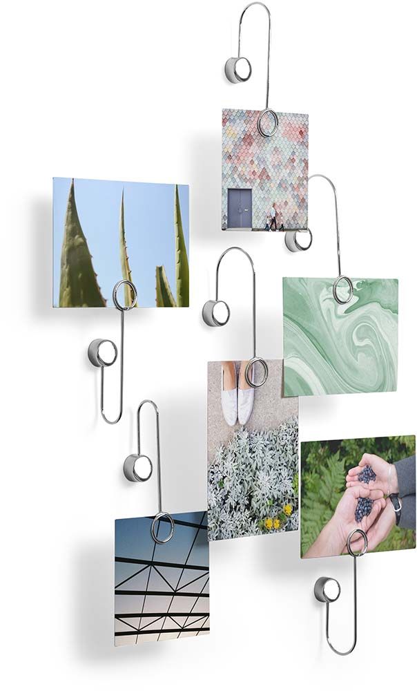Portes photos fixations adhésives chrome (Lot de 6)