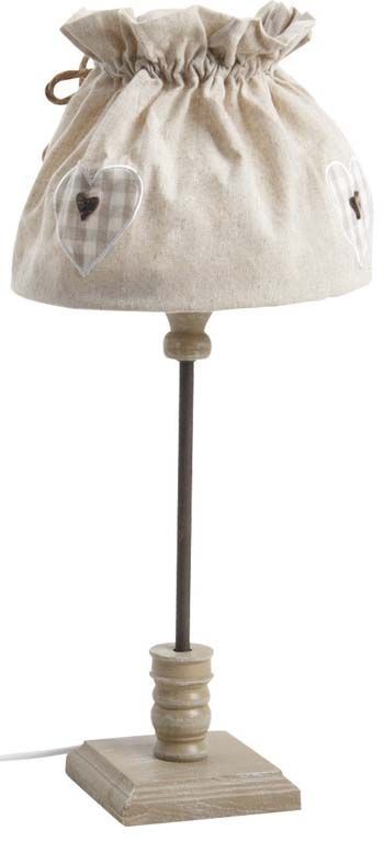 Lampe de chevet en bois et coton écru