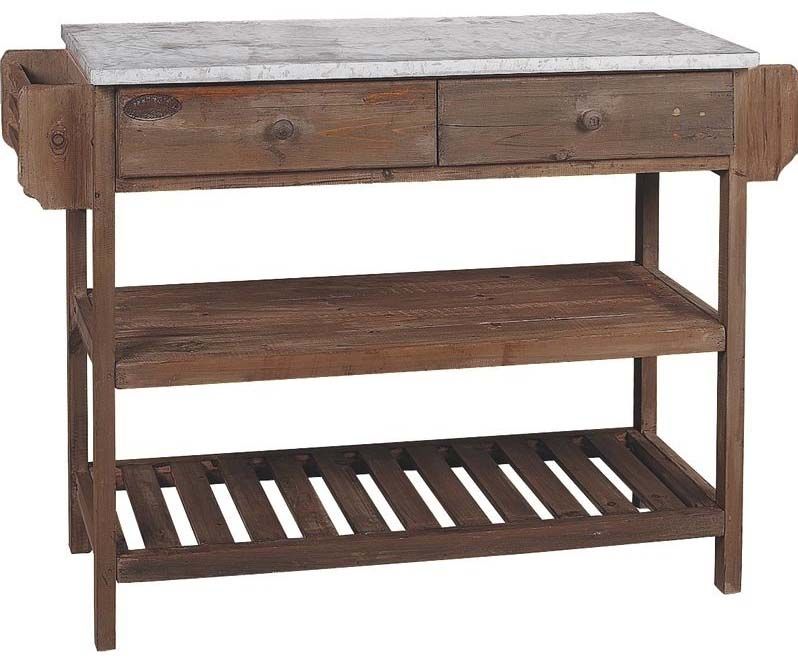 Console en bois et zinc