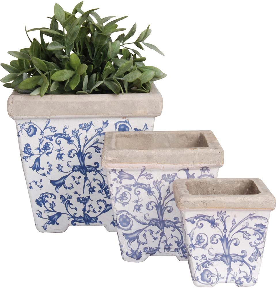 Pots en céramique patiné (Lot de 3)