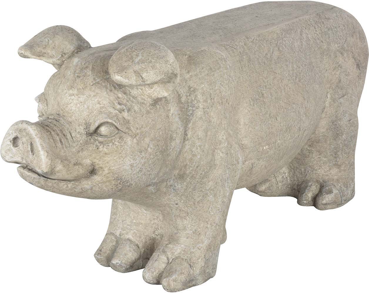 Banc de jardin cochon en fibre de pierre