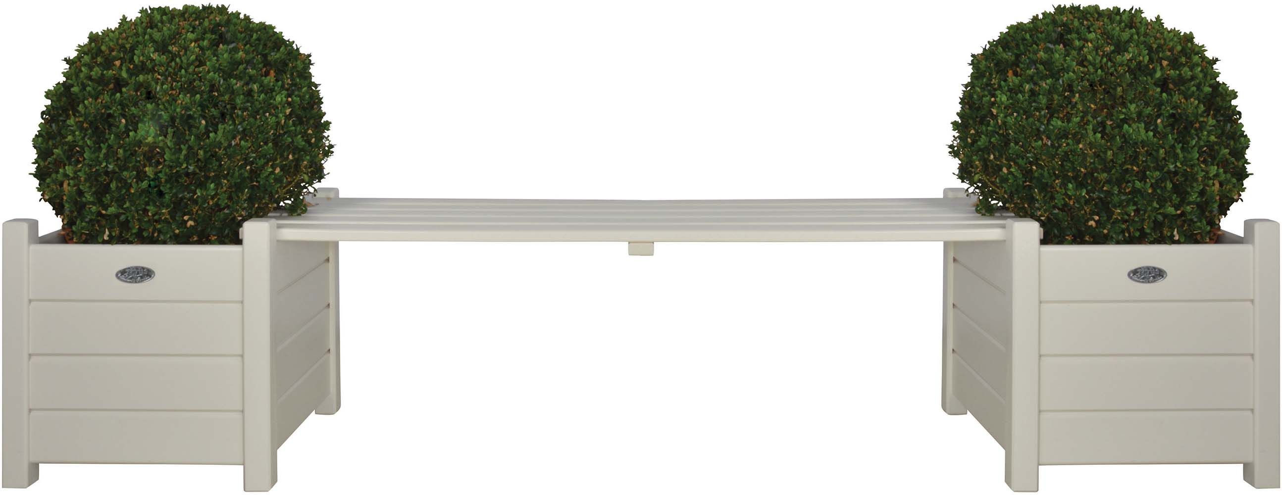 Bacs à fleurs avec banc intégré en pin