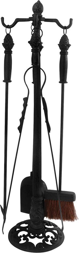 Set 4 accessoires de cheminée en fonte