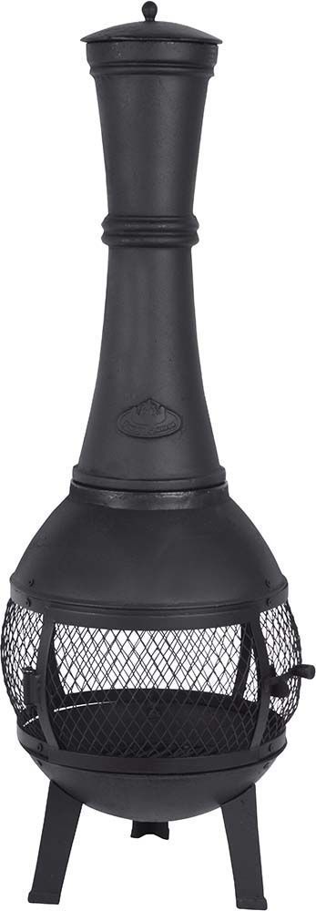 Chauffe-terrasse en fonte et contour en maille