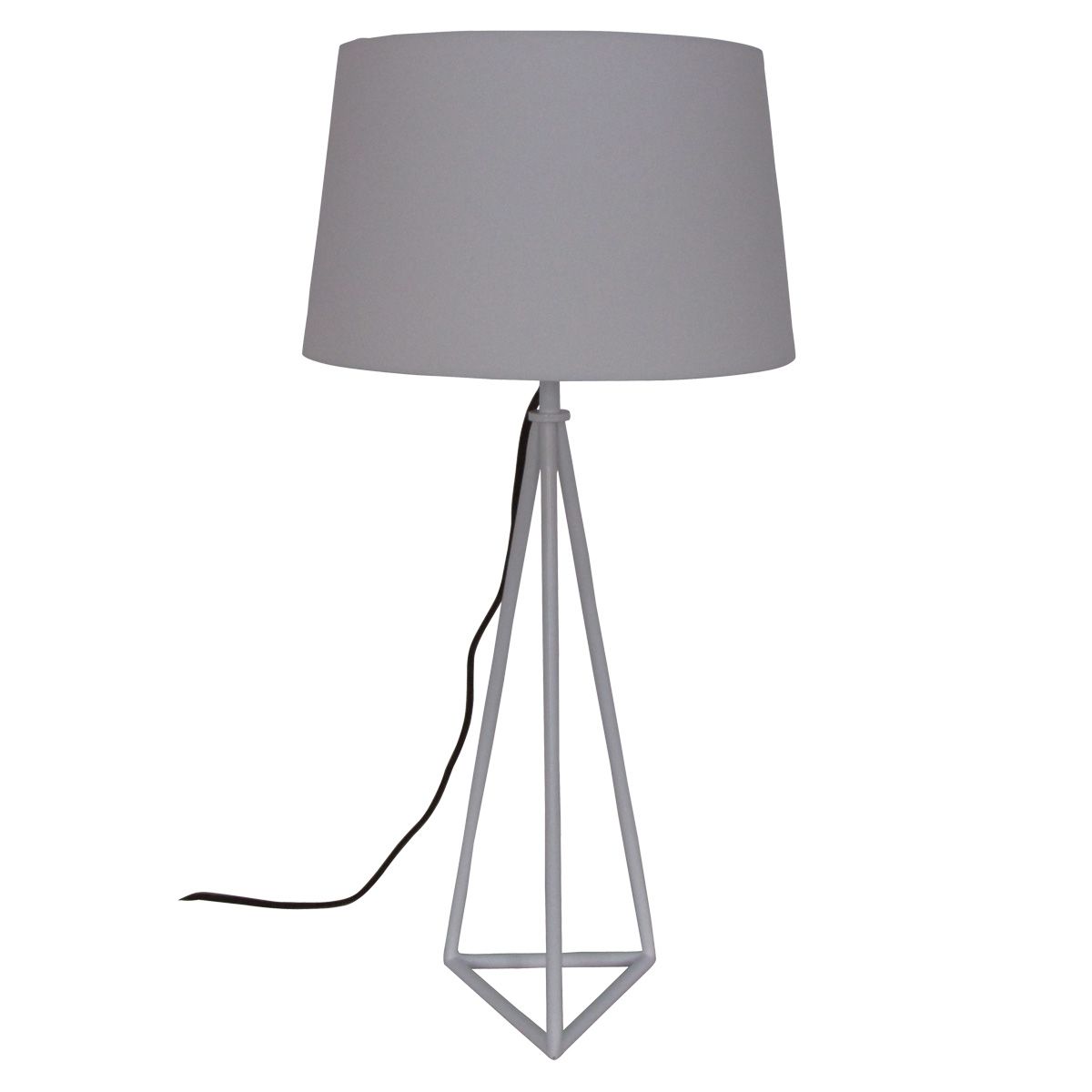 Lampe à poser en tissu et métal Pyramide