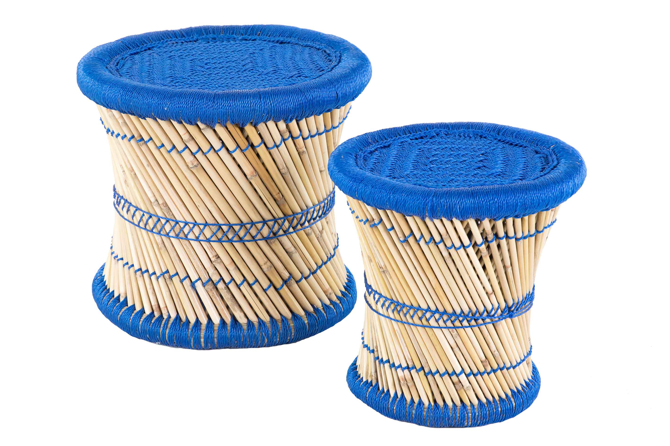 Poufs rond en paille Tam (Lot de 2)