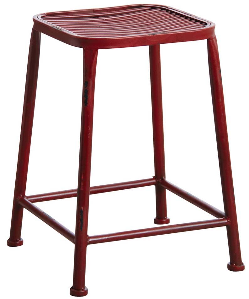 Tabouret carré en métal gris