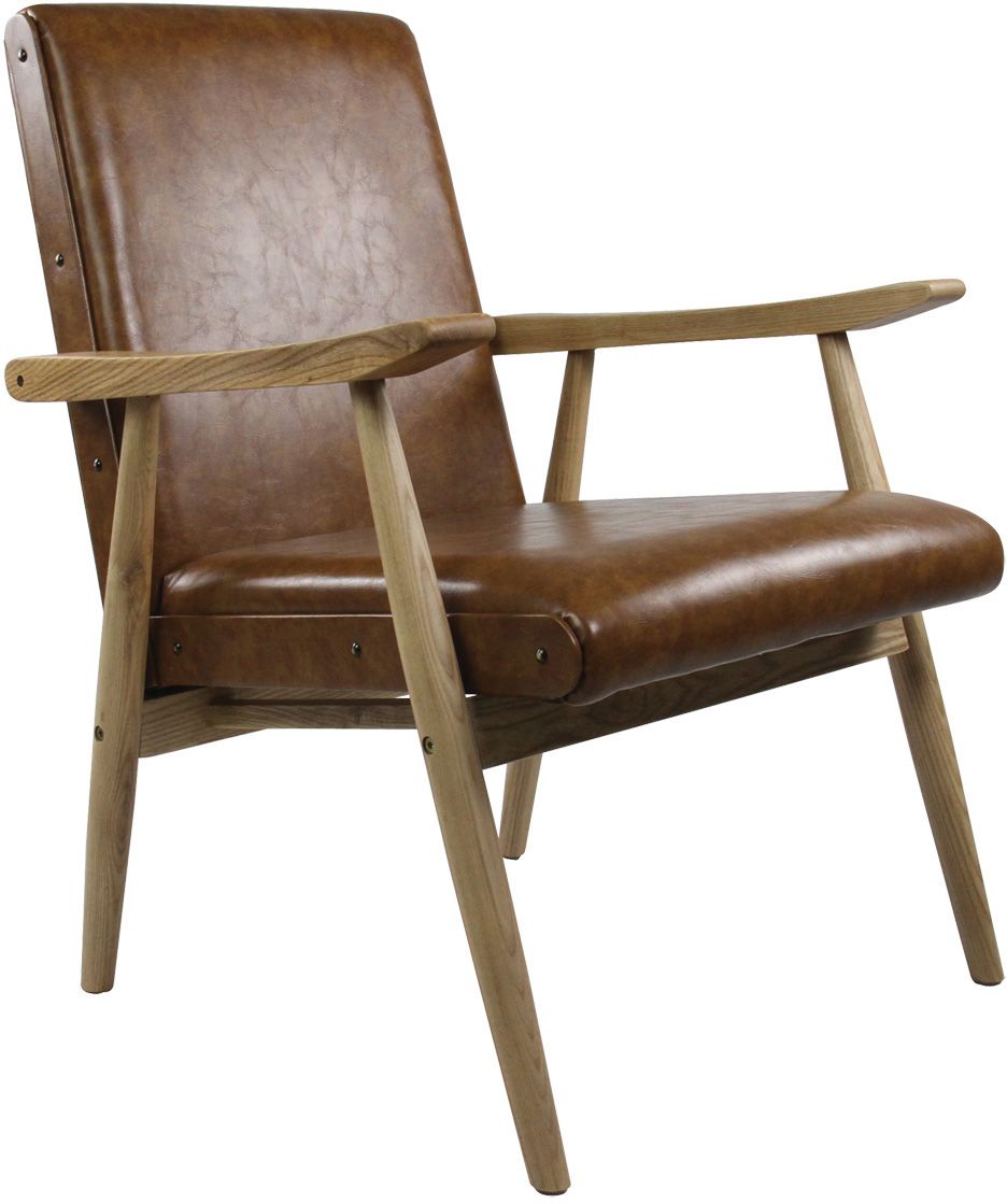 Fauteuil vintage aspect cuir Alfred