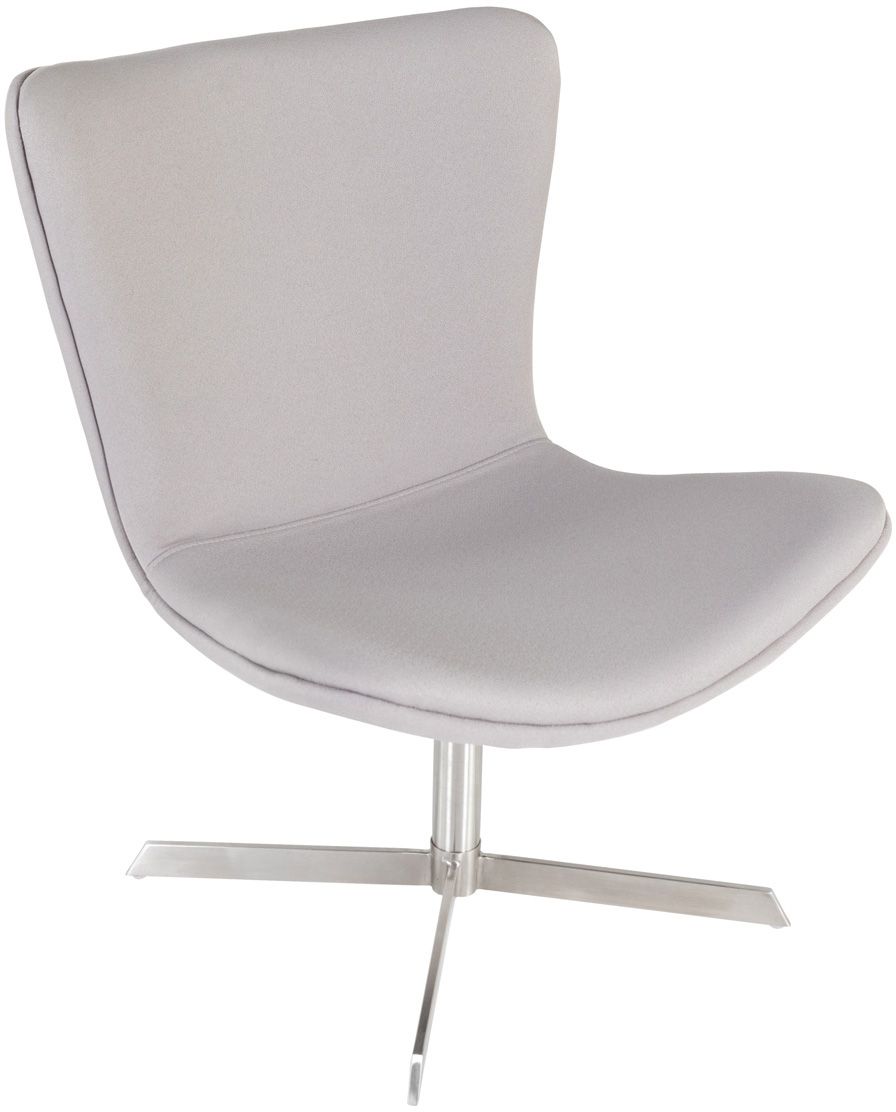 Fauteuil en tissu et inox brossé pivotant Pulp