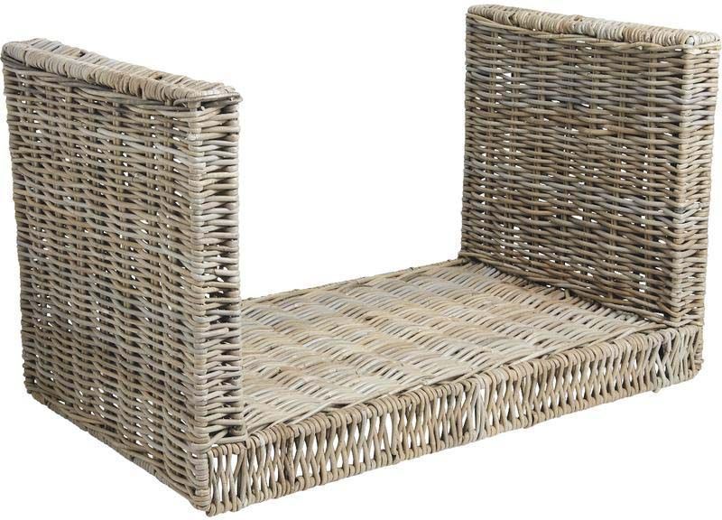 Porte-bûches en poelet gris