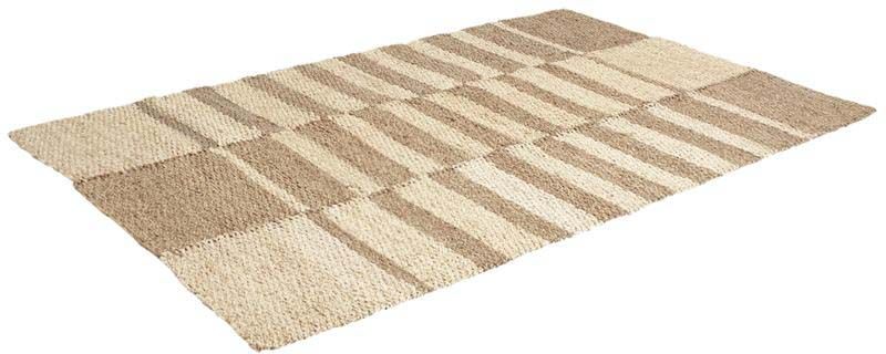 Tapis rectangulaire en jonc de mer et maïs 120 x 180 cm