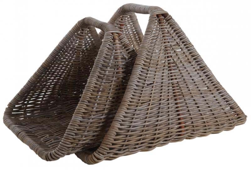 Paniers à bûches en poelet gris (Lot de 2)