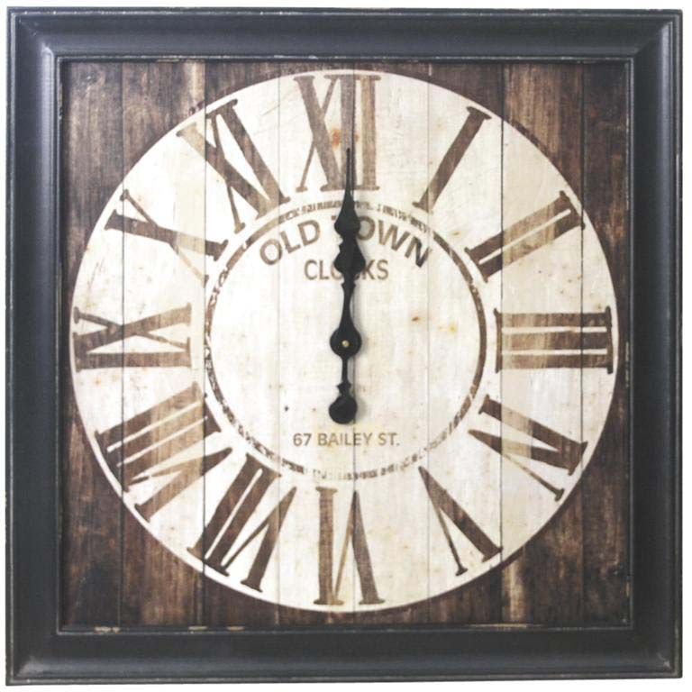 Horloge carrée en bois vintage