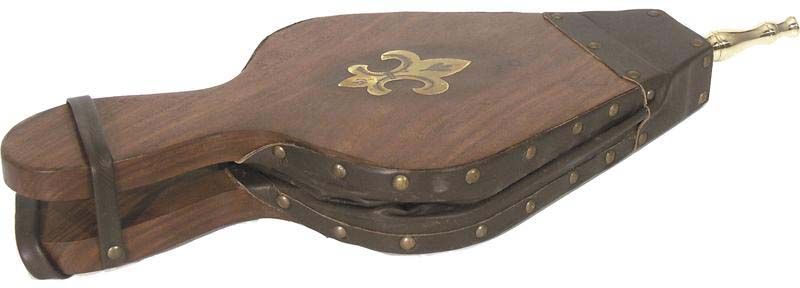 Soufflet pour cheminée en bois et simili cuir