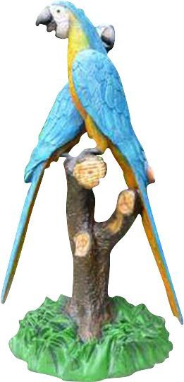 Couple de perroquets en résine