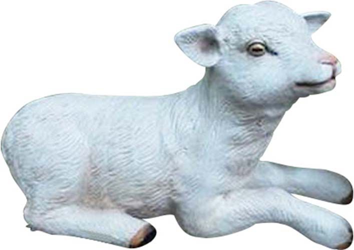 Petite chèvre couchée en résine 46 cm