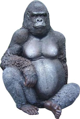 Gorille assis en résine 115 cm