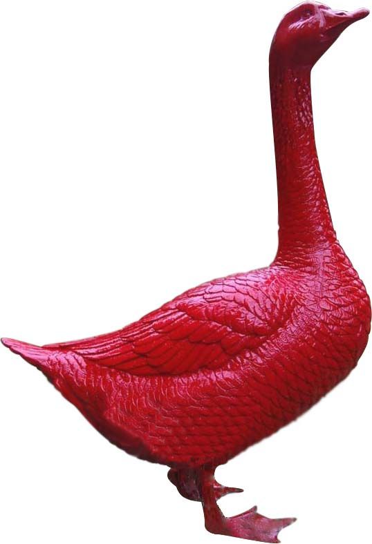 Oie laquée de couleur en résine 68 cm