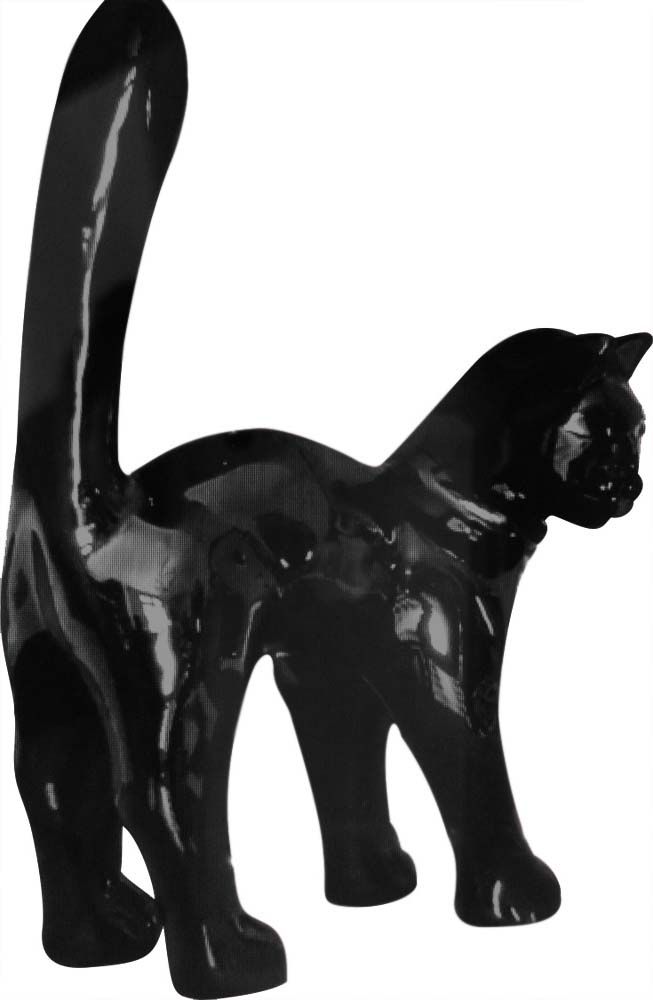 Chat hérissé design en résine 80 cm