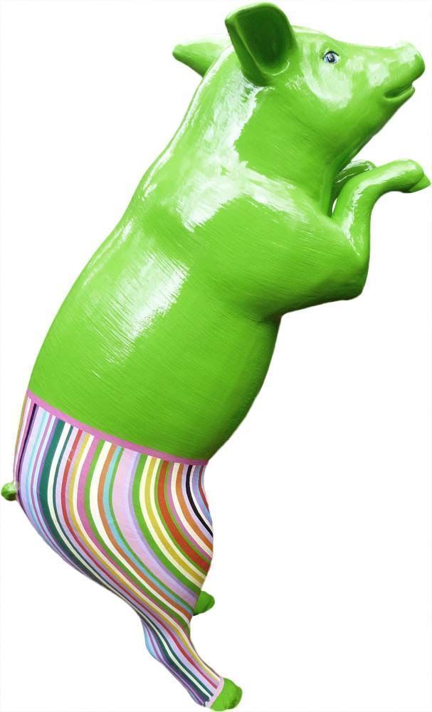 Cochon design avec pantalon coloré en résine