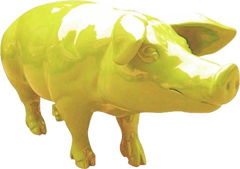 Cochon coloré design en résine