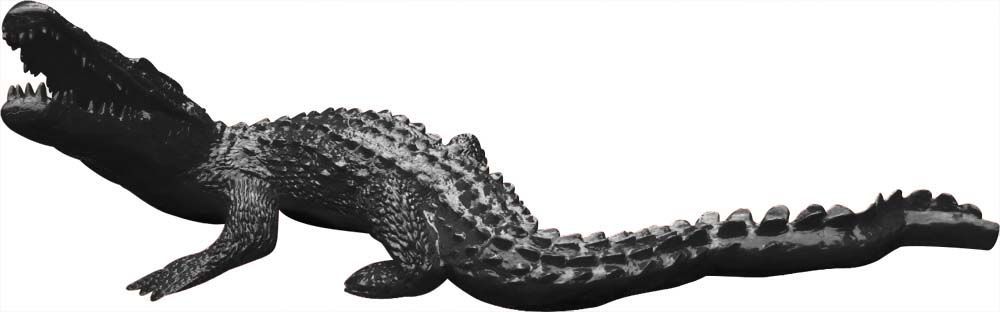 Crocodile coloré en résine tête tournée