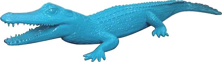 Crocodile coloré en résine tête droite