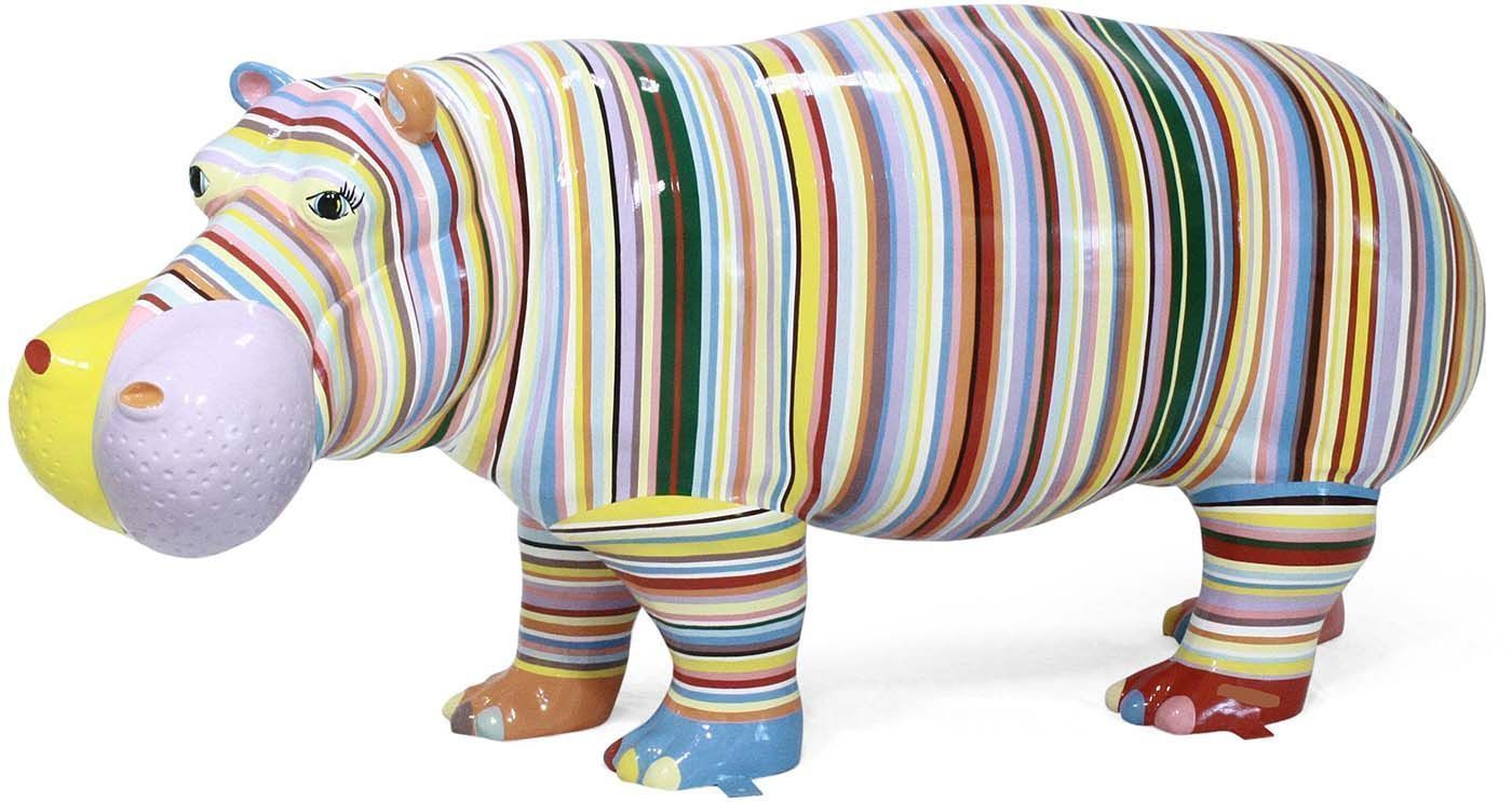 Hippopotame design zébré de couleur en résine