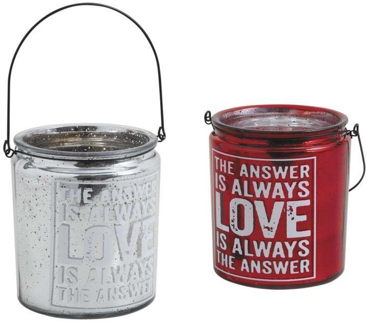 Photophore industriel en verre teinté et métal (Lot de 2)