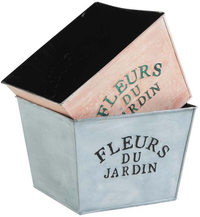 Corbeille carrée Fleurs du jardin (Lot de 2)