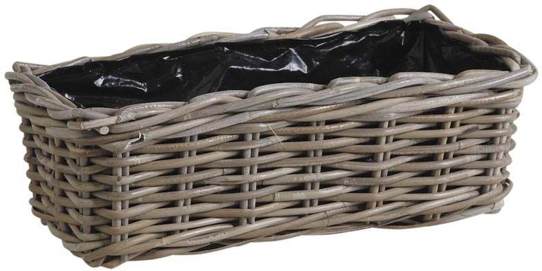 Jardinière rectangulaire en poelet gris