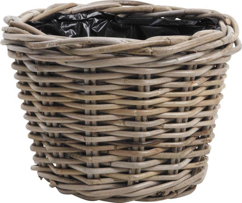 Corbeille ronde en poelet gris