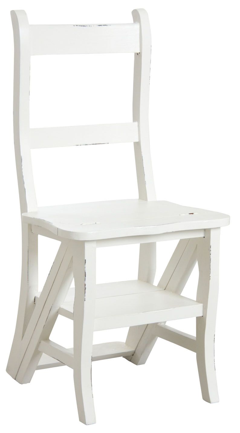 Chaise escabeau en acajou