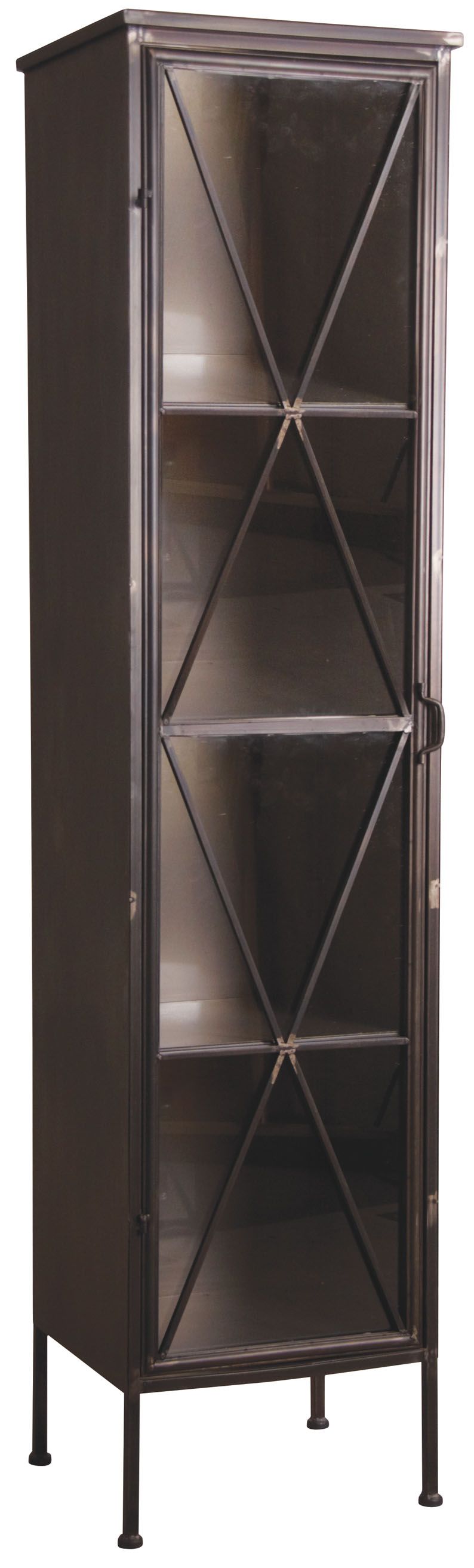 Vitrine 1 porte en métal