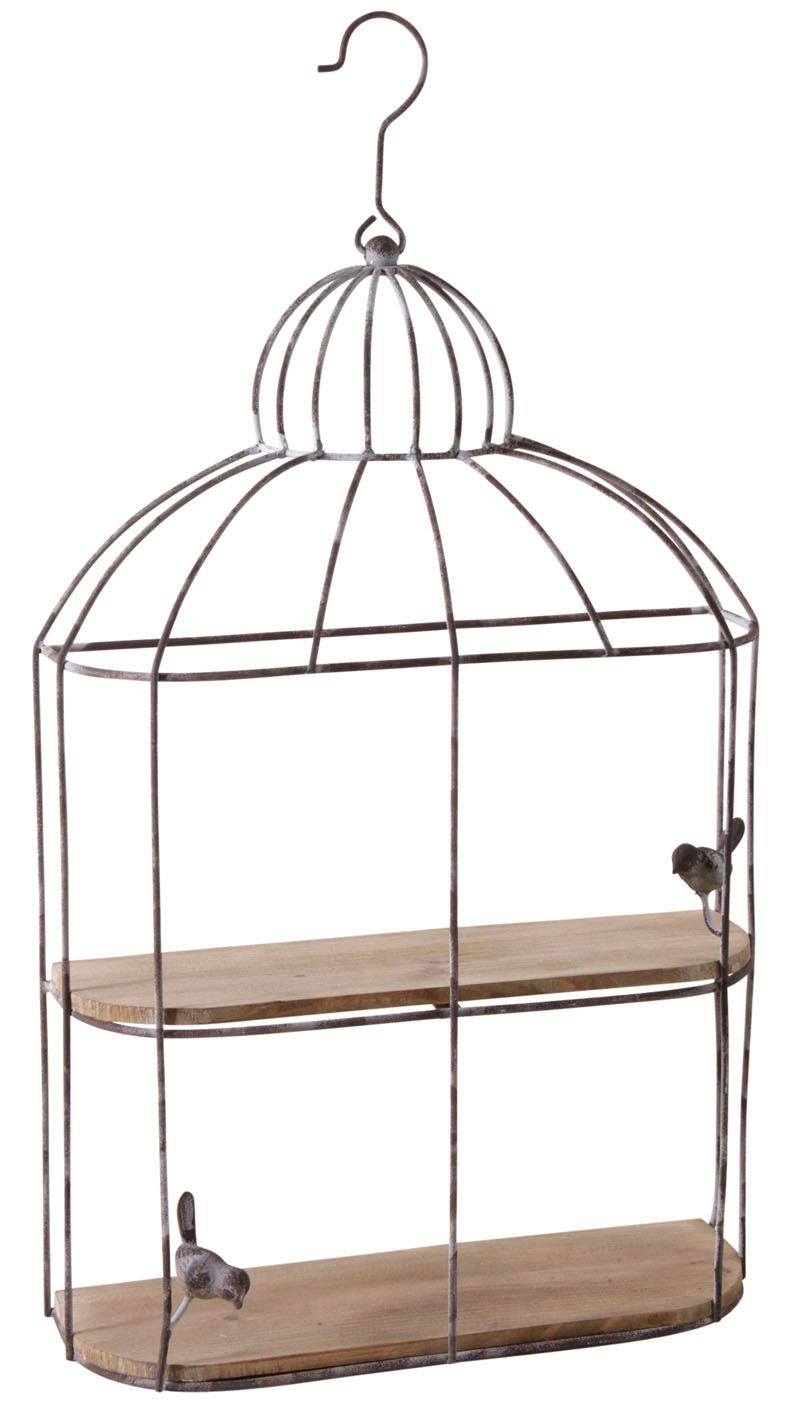 Etagère murale en métal vieilli et bois