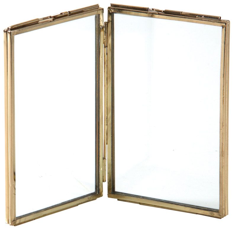 Double cadre photo en laiton