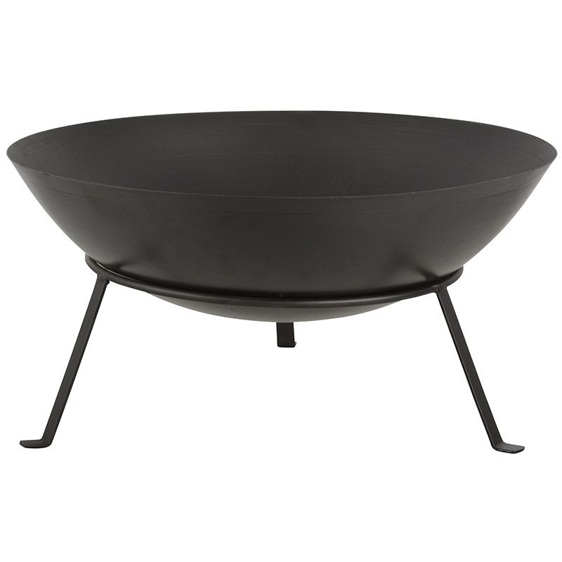 Brasero rond en métal sur pieds