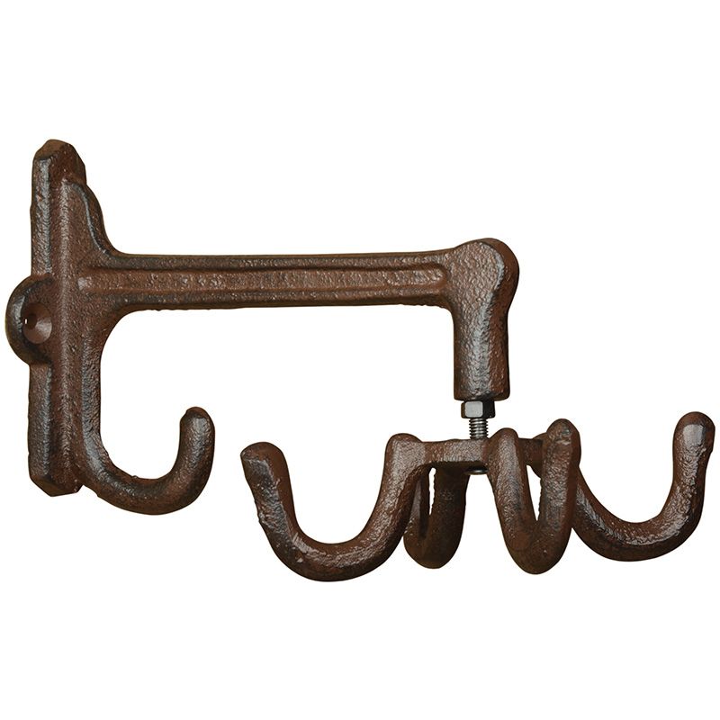 Crochet mural en fonte pivotant