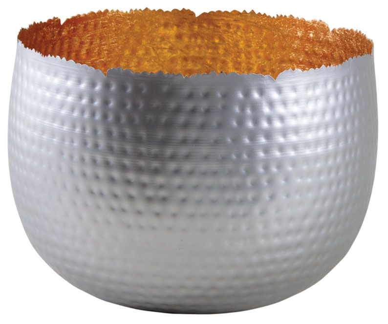 Corbeille en métal avec intérieur doré